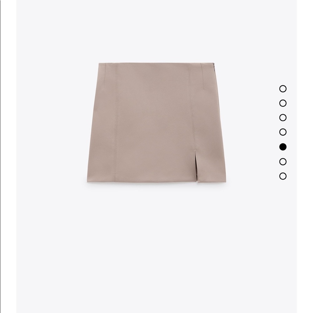 Tan Zara mini skirt with slit
